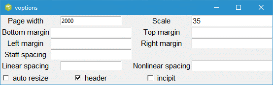 options window
